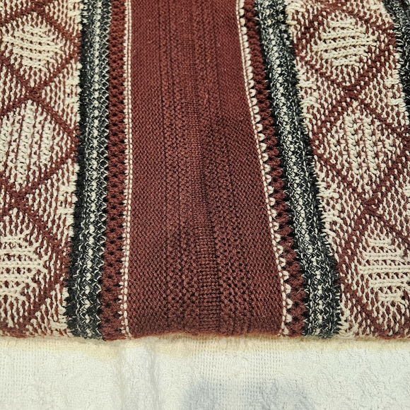 Open Front Long Knit Cardigan in Burgundy - Picture 8 of 15